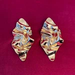 Alexis Bittar Gold Crumpled Post Earrings